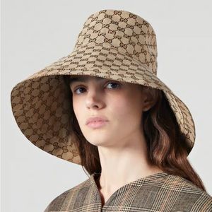 Gucci GG CANVAS WIDE BRIM HAT